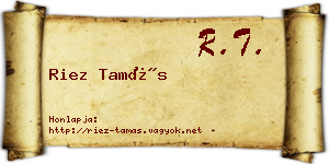 Riez Tamás névjegykártya